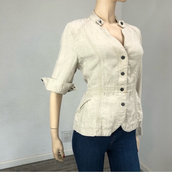 Coldwater Creek beige push button front jacket - Picture 3 of 16